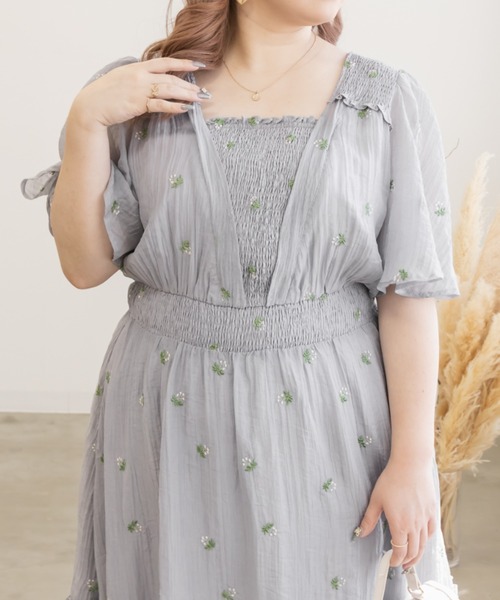 「CLETTE」 半袖ワンピース LL グレー レディース_画像8