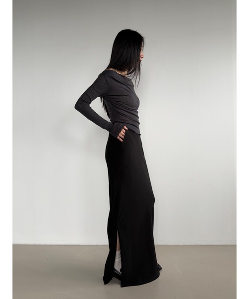 「Didot.showroom」 長袖カットソー FREE チャコール レディース_画像6