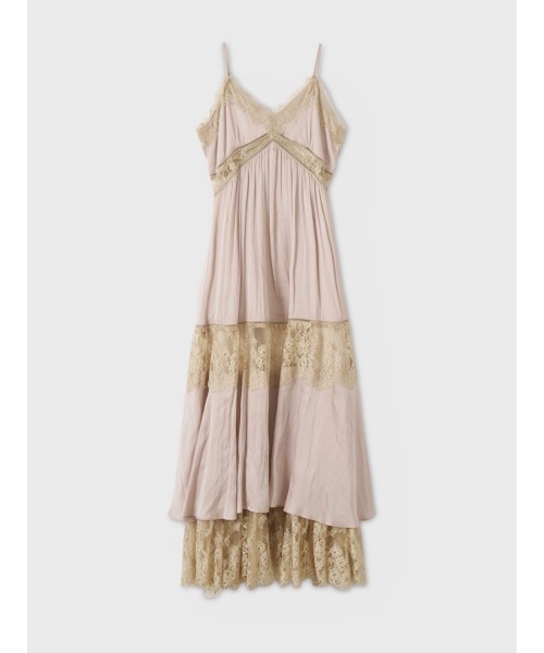 LACE SWITCHING DRESS ピンクベージュ　eimy エイミー EIMY ISTOIRE（エイミーイストワール） ワンピース LACE SWITCHING