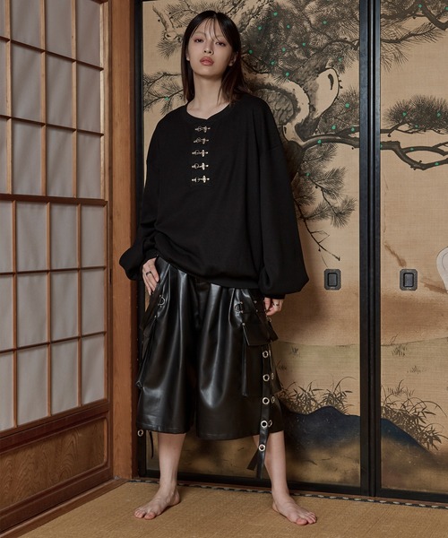「狐独」 長袖Tシャツ LARGE ブルー系その他 メンズ_画像7