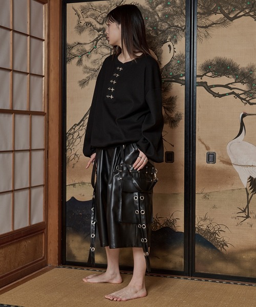 「狐独」 長袖Tシャツ LARGE ブルー系その他 メンズ_画像8