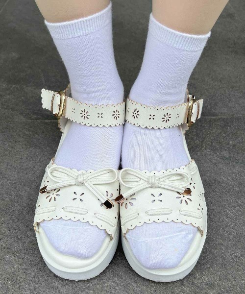 「F i.n.t」 ヒールサンダル M オフホワイト レディース_画像3