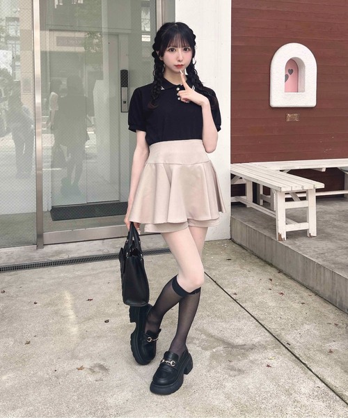 INGNI（イング） ポロシャツ ポロ 金ボタン胸ロゴポロトップス