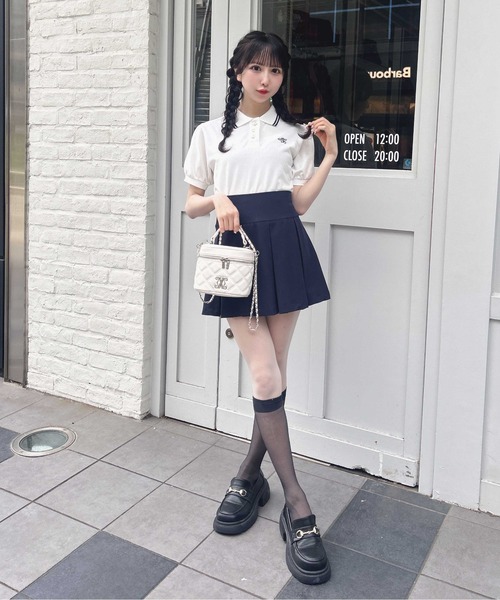 INGNI（イング） ポロシャツ ポロ 金ボタン胸ロゴポロトップス