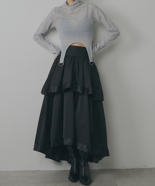 「VIOLETTA」 フリルスカート S ブラック レディース_画像9