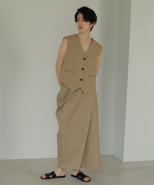 「ETRE TOKYO」 ロングスカート S グレー レディース_画像4
