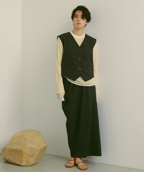 「ETRE TOKYO」 ロングスカート S グレー レディース_画像8