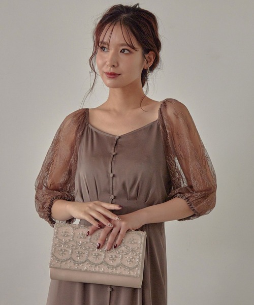 バッグ クラッチバッグ ビーズxパール刺繍モチーフ使いクラッチバッグ|ZOZOTOWN |03