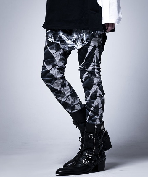 39 割引ブラック レッド S メンズ S レディース Sサイズ相当 M メンズ M レディース Mサイズ相当 L メンズ L レディース Lサイズ相当 ベストセラー パンツ デニム ジーンズ Civarize ブリーチ加工スキニーデニムパンツ ボトムス パンツ メンズ