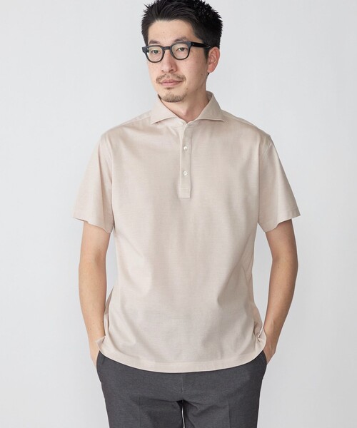 美品✨SHIPS: ALBINI 32ゲージカノコ ポロシャツ Lサイズ SHIPS ポロシャツ SHIPS：ALBINI 32ゲージ カノコ無地 メンズ