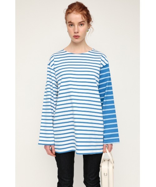 SLY（スライ） tシャツ Tシャツ COLOR BORDER LONG T/SH カラー