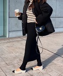 スカート 「ポケット付きニットレギンススカート...の詳細画像3