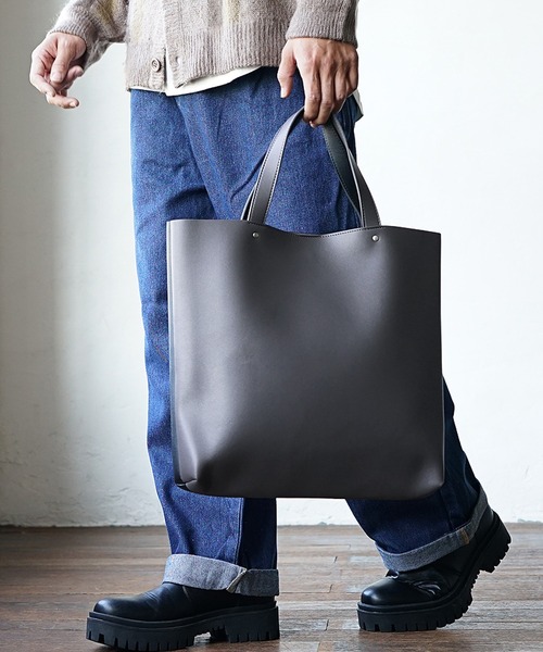 MinoriTY トートバッグ シンセティックレザーバイカラートート
