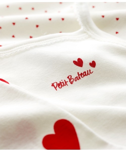 PETIT BATEAU（プチバトー） ベビー服 ロンパース ハートプリント