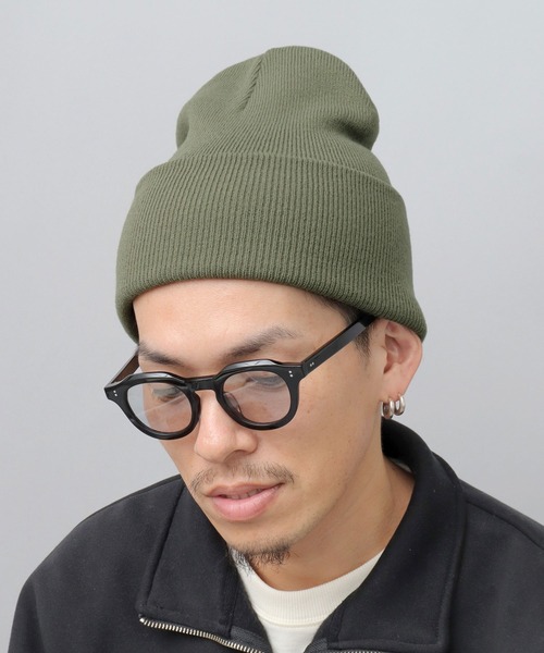 Basiquenti ニット帽 ニットキャップ アクリル ハイゲージ プレーン