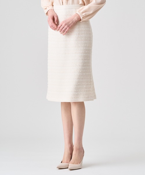 ANAYI（アナイ） スカート ミックスツイードバックフレア スカート