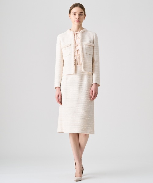 ANAYI（アナイ） スカート ミックスツイードバックフレア スカート