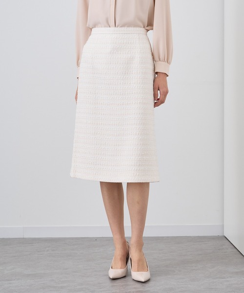 ANAYI（アナイ） スカート ミックスツイードバックフレア スカート