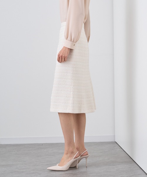ANAYI（アナイ） スカート ミックスツイードバックフレア スカート