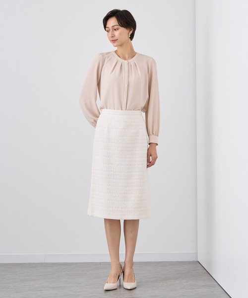 ANAYI（アナイ） スカート ミックスツイードバックフレア スカート