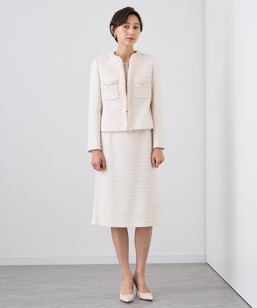 ANAYI（アナイ） スカート ミックスツイードバックフレア スカート