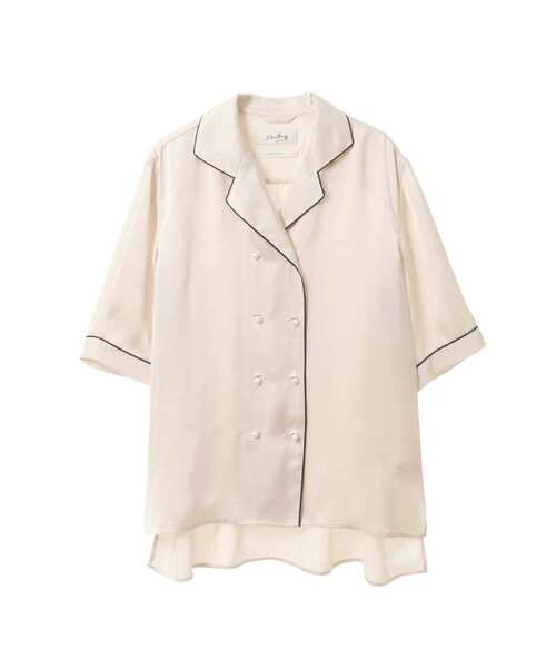 ブラウス シャツ 「l’heritage martinique/レリタージュ マルティニーク」シルキーサテンオープンカラーシャツ レディース
