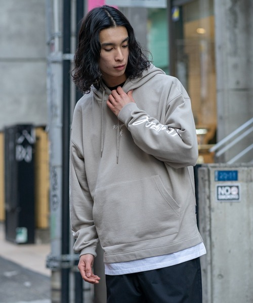 KANGOL（カンゴール） パーカー フェイクレイヤード 袖プリント ビッグ
