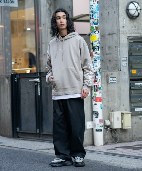 KANGOL（カンゴール） パーカー フェイクレイヤード 袖プリント ビッグ