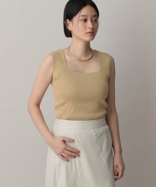 タンクトップ ノースリーブ ２WAYラメタンクトップ レディース