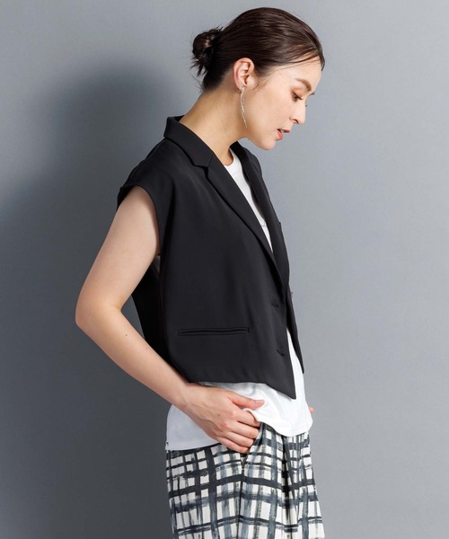 Aimeine ジレ ベージュ 新品未使用品 Anside ベスト ジレ アシメショートジレ レディース : ZOZOTOWN