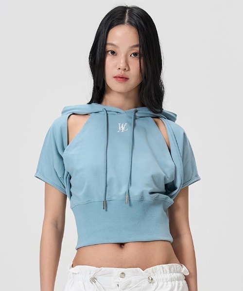 カーディガン A'GEM/9 × .kom 「WOOALONG/ウアロン」 Bolero half hood/ボレロハーフフーディー レディース WOOALONG カーディガン A'GEM/9 × .kom 「WOOALONG/ウアロン