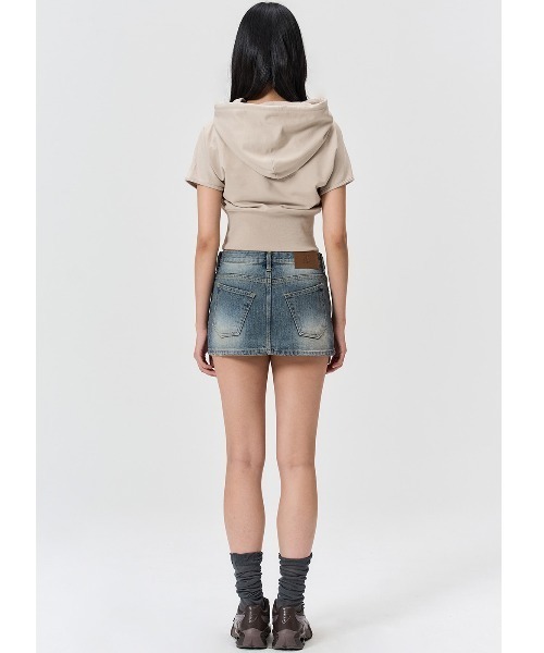 カーディガン A'GEM/9 × .kom 「WOOALONG/ウアロン」 Bolero half hood/ボレロハーフフーディー レディース A'GEM/9 × .kom 『WOOALONG/ウアロン』 Bolero half hood/ボレロ