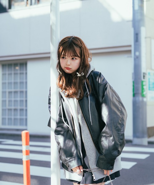 RiLi（リリ） ブルゾン アウター オーバージャケット/合成皮革「JD