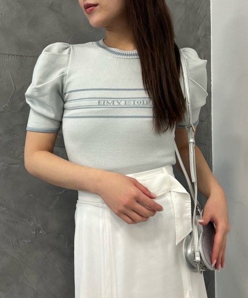 「eimy istoire」 半袖ニット FREE サックスブルー レディース