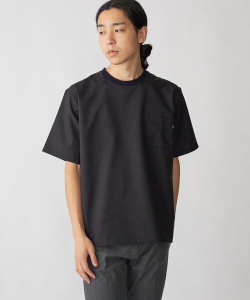 Twin Ship Tシャツ (L) SHIPS: クルーネック ハイゲージ ダンボールニットTシャツ
