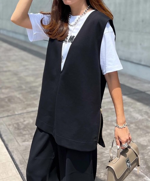 Emma Taylor ベスト ジレ ライトダンボールサイドジップベスト