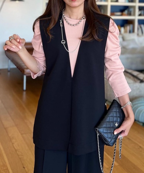 ベスト ジレ ライトダンボールサイドジップベスト レディース Emma Taylor ベスト ジレ ライトダンボールサイドジップベスト
