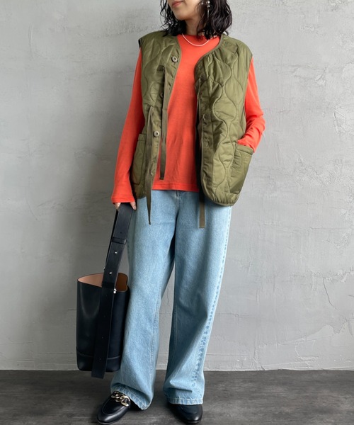 MILITARY（ミリタリー） ベスト ジレ 別注 フロントリボンキルティング