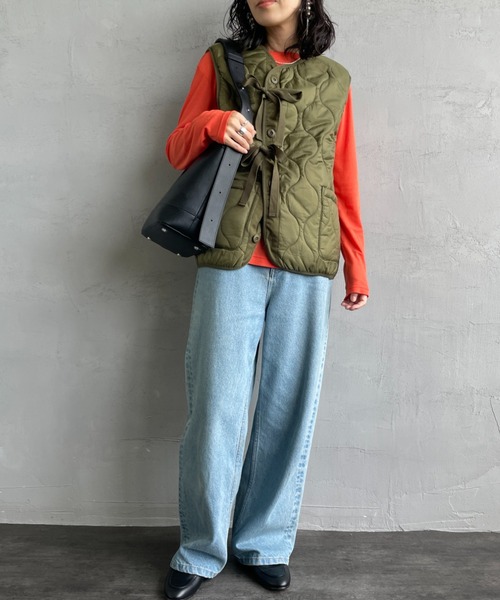 【green  rabel relaxing】ミリタリーキルトベスト 別注】＜ERIC CARLE×green label relaxing＞ キルトベスト 100cm