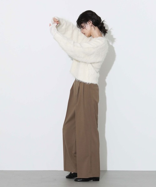 The rejoice ニット セーター シャギークルーネックニット レディース