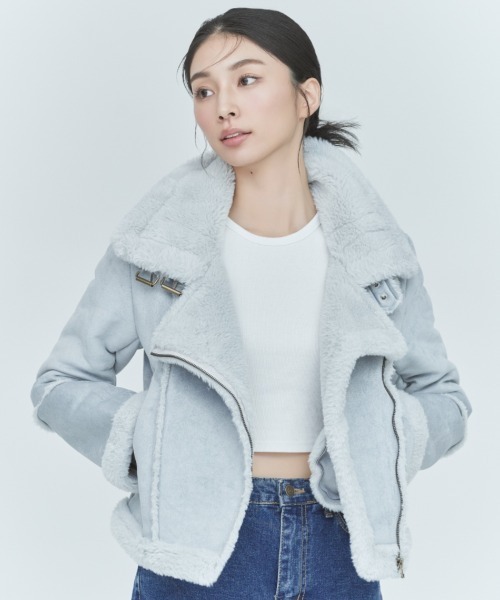 BLUE×PALANG ムートンコート ボアコート FUR BOA JACKET レディース