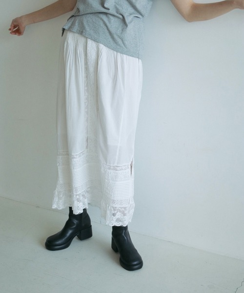 anuke（アンヌーク） ロング スカート Tuck Lace Skirt : ZOZOTOWN
