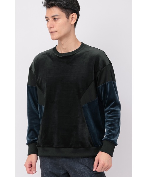 TORNADO MART トレーナー スウェット MART∴ベロアコンビオーバー