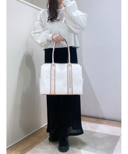 Samantha Vega トートバッグ ロゴテープデニム風A4トート