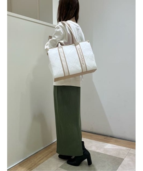 【SAMANTHAVEGA】ロゴテープデニムA4トート Samantha Vega トートバッグ ロゴテープデニム風A4トート
