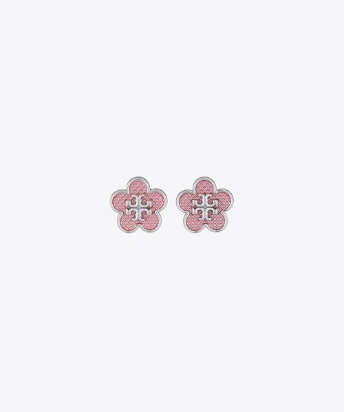 トリーバーチTORY BURCHロゴ エナメル ピアス ピンク TORY BURCH ピアス キラ エナメル フラワー スタッズピアス