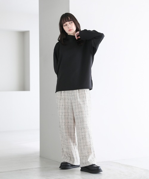 パンツ 2タックツイードワイドパンツ メンズ レディース