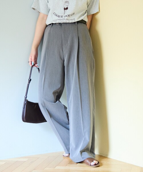 ★絶大な美脚効果★THE FRANKIE SHOP ブラックストレートパンツ 楽天市場】美脚魅せタックワイドスラックスパンツ レディース 秋