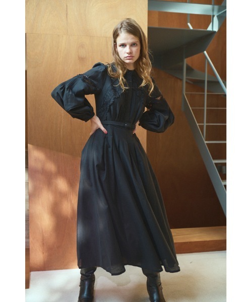 Estella.K ワンピース Bibi Lace-trimmed dress 切り替えレースドレス