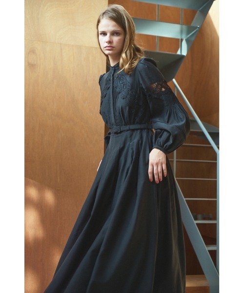 Estella.K ワンピース Bibi Lace-trimmed dress 切り替えレースドレス